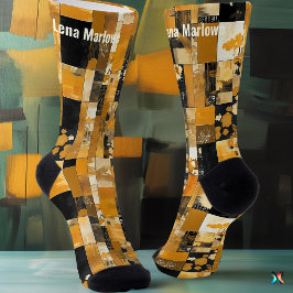 Arte customizável de remendo dourado luxuoso