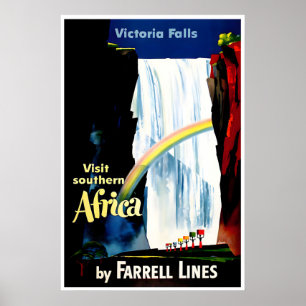 Arte da África Quedas Victoria Impressão Viagens A