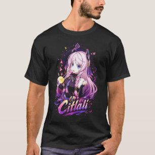 Arte da Citlali Genshin 37 Camiseta Preta Básica