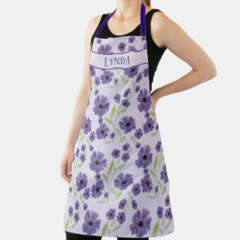 Arte da Cozinha Floral Verde Purple Feminina