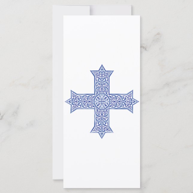 Arte da Cruz Copta Azul Lapis Premium (Frente)