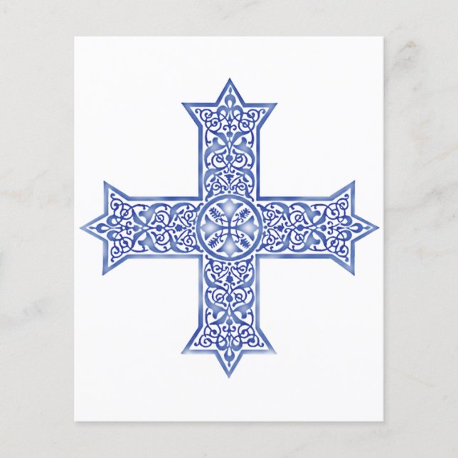 Arte da Cruz Copta Azul Lapis Premium (Frente)