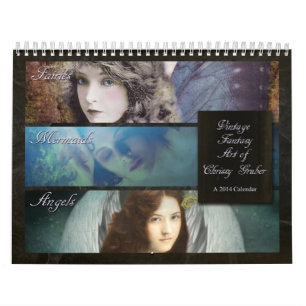 Arte da fantasia do vintage do calendário de