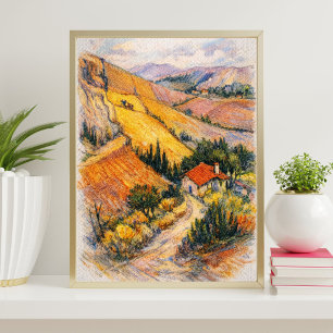 Arte da paisagem toscana impressão de pintura do
