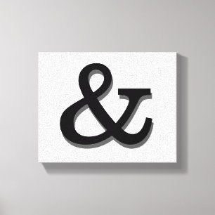 arte da parede das canvas do ampersand preto e