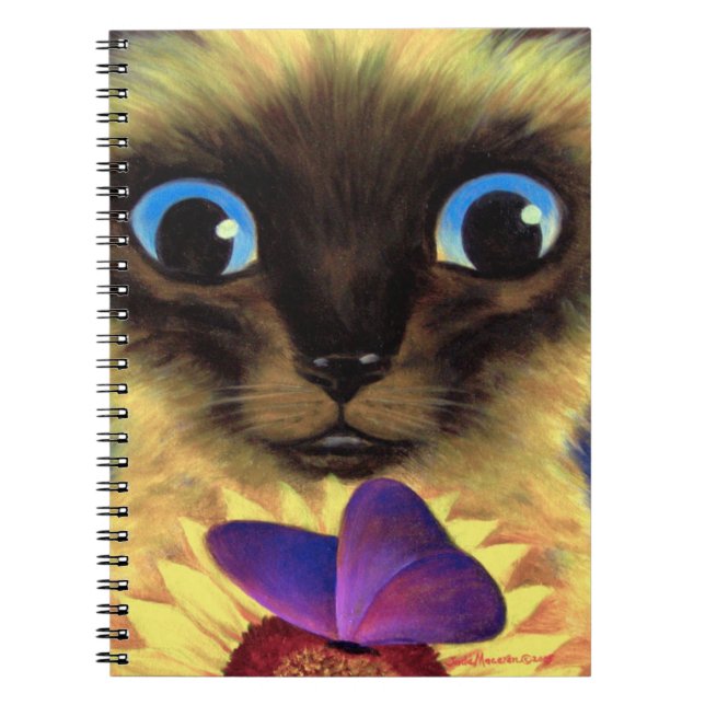 Arte da pintura do gato Siamese de caderno espiral (Frente)