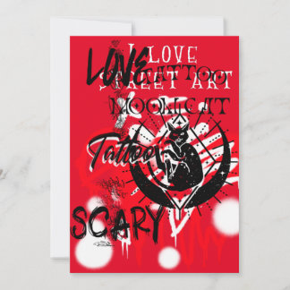 Arte da Rua Vermelha e Negra e uma Placa Plana de