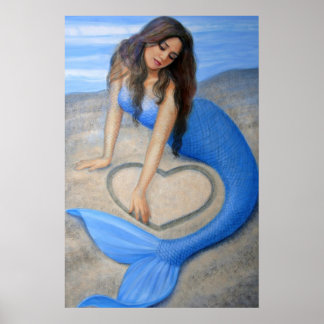 Arte da Sereia Azul, Coração na Impressão de Poste