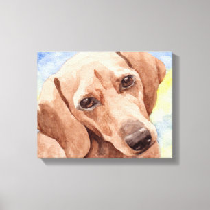 Arte das canvas da aguarela do Dachshund