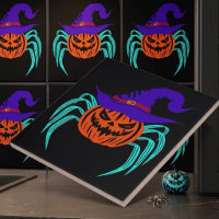 Arte de Abóbora de Halloween Assustadora com Aranh