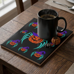 Arte de Abóbora de Halloween Assustadora com Aranh