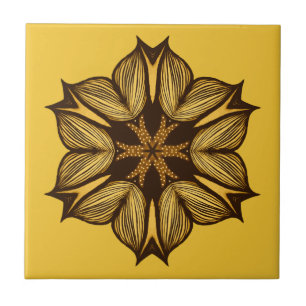 Arte De Abstrato De Flor Amarelo A Tinta