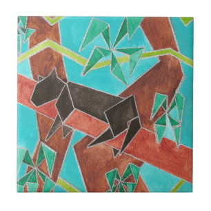 Arte de Abstrato Original para Pantera Selva