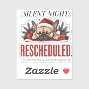 Arte de adesivo de Natal engraçado do Frenchie dor