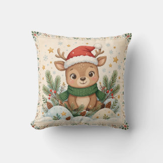 Arte de Almofada de Natal com Chapéu de Papai Noel