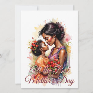 Arte de Amor no Dia das Mães em Estilo de Aquarela