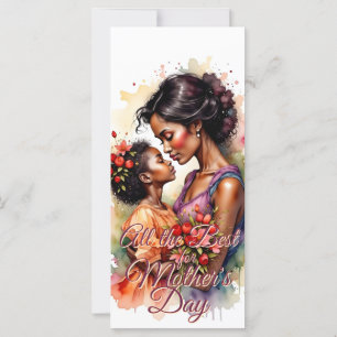 Arte de Amor no Dia das Mães em Estilo de Aquarela