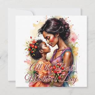 Arte de Amor no Dia das Mães em Estilo de Aquarela
