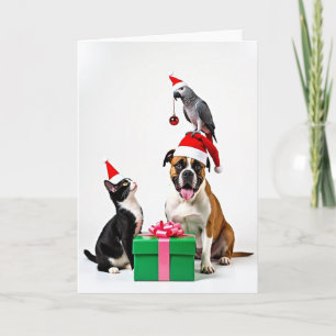 Arte de Animal Fofo Cartão de Natal
