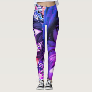 Arte de Anime de Menina Cores Cartoon em Leggings