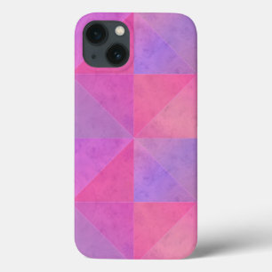 Arte de Aquarela com Triângulos Rosa e Roxo