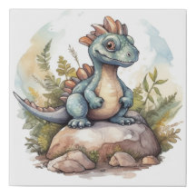Arte de Aquarela de Dinossauro Cento