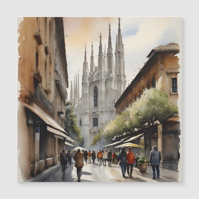Arte de aquarela Milão (Frente)