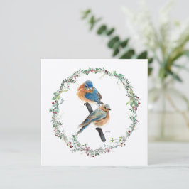 Arte de Aquarelas do Casal Bluebird Feriado
