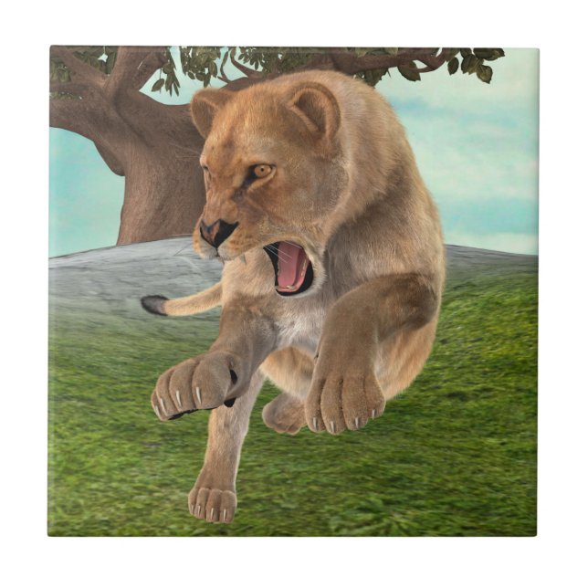 Arte de Aventura na Selva com Leoa Feroz (Frente)