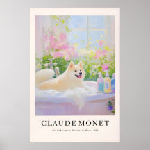 Arte de banheiro Akita Inu Impressão Monet Estilo 