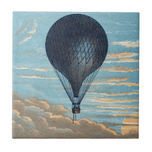 Arte de Berçário com Balão de Ar Quente Antigo no 