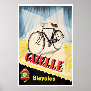 Arte de Bicicleta Poster de Ciclismo Gazelle Bikes