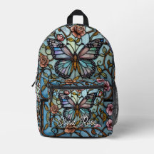 arte de borboleta azul em vidro manchado vintage