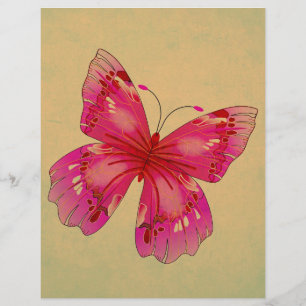 Arte de borboletas oriental rosa