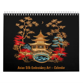 Arte de Bordado em Seda Asiática – Calendário