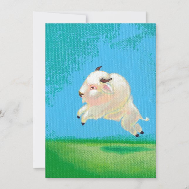 Arte de búfalos divertida saltando pintura de bisã (Frente)