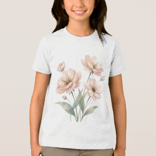 Arte de Buquê de Aquarela Floral Rosa Suave