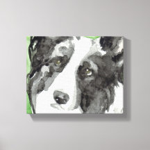 Arte De Cachorro De canvas Com Collie De Borda