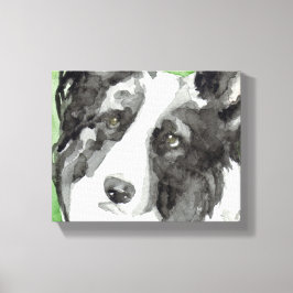 Arte De Cachorro De canvas Com Collie De Borda