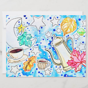 Arte de Café com Folhas de Outono