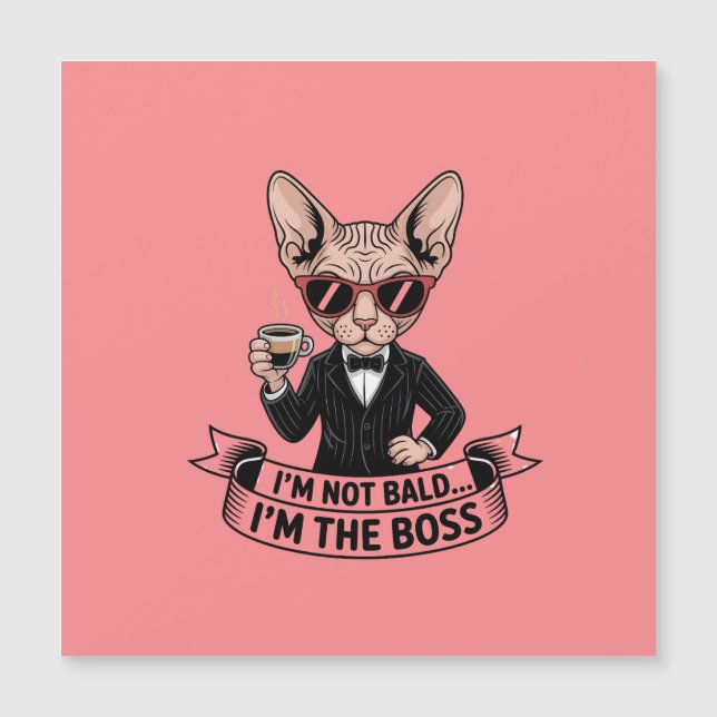 Arte de Café com Gato Sphynx Chefe Legal (Frente)