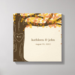 Arte de Canvas de Árvore de Carvalho - Laranja