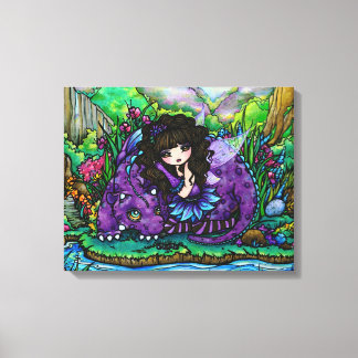 Arte de Canvas de Dragão Roxo da Fada Florestal