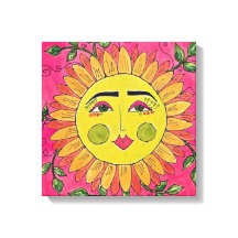Arte de Canvas de Girassol Pintado