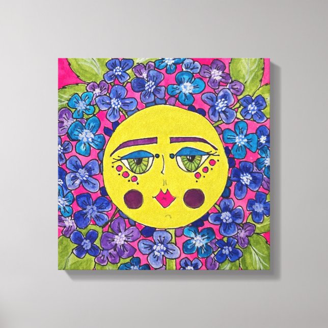 Arte de Canvas de Hydrangea Flower Girl Pintada (Frente)