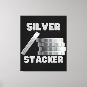 Arte de Canvas de Moedas de Silver Stacker Silver 