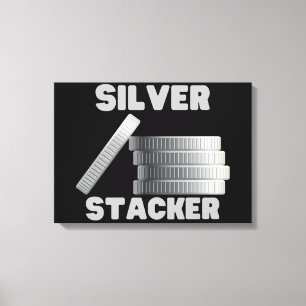 Arte de Canvas de Moedas de Silver Stacker Silver