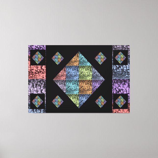Arte de Canvas de Tulipas Multicoloridas abstrato (Frente)