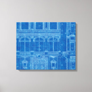 Arte de Canvas "impressão Azul" Antiquada