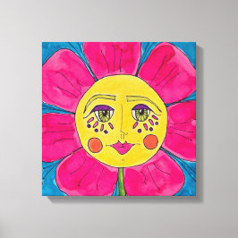 Arte de Canvas Pintada de Menina Flor